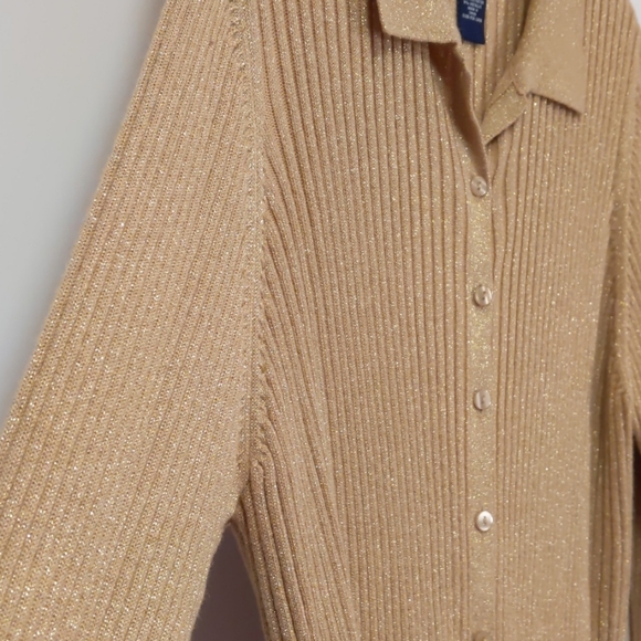 Sparkly Ribbed Knit Cardigan - Picture 3 of 6